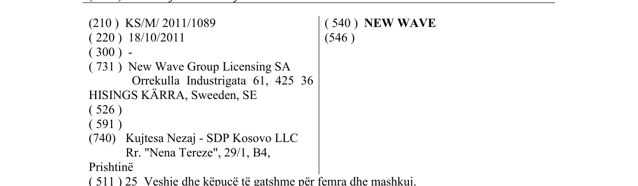 Zëri i markës NEW WAVE në buletin
