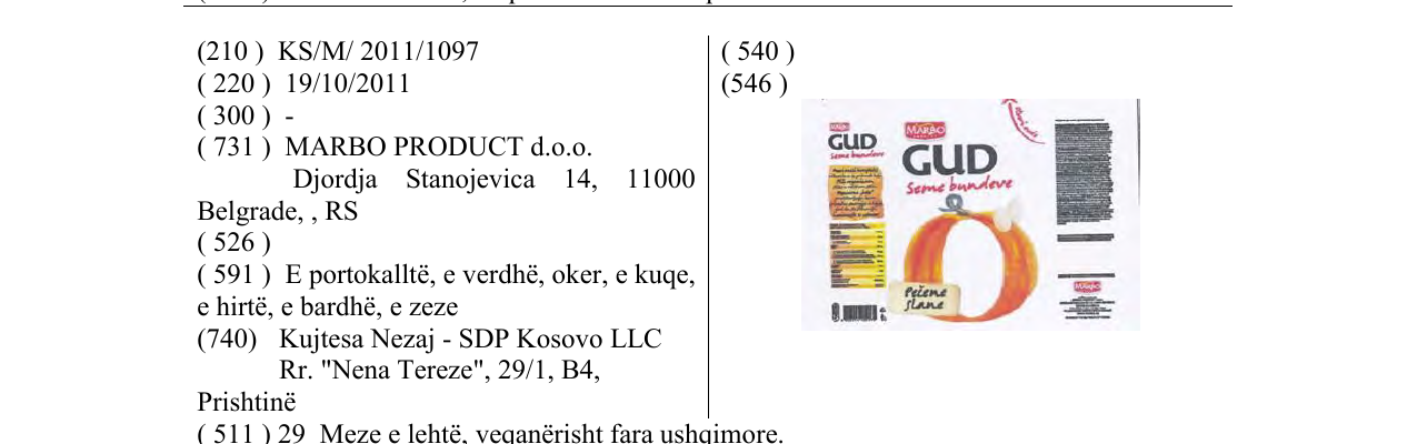 Zëri i markës GUD në buletin