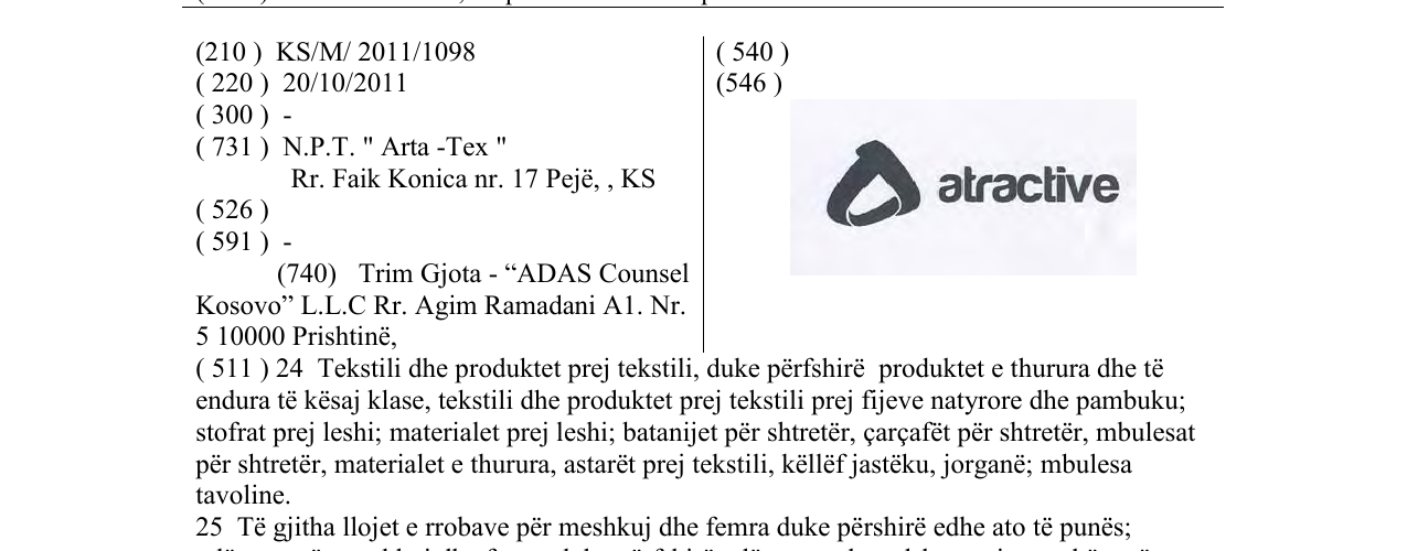 Zëri i markës A atractive në buletin