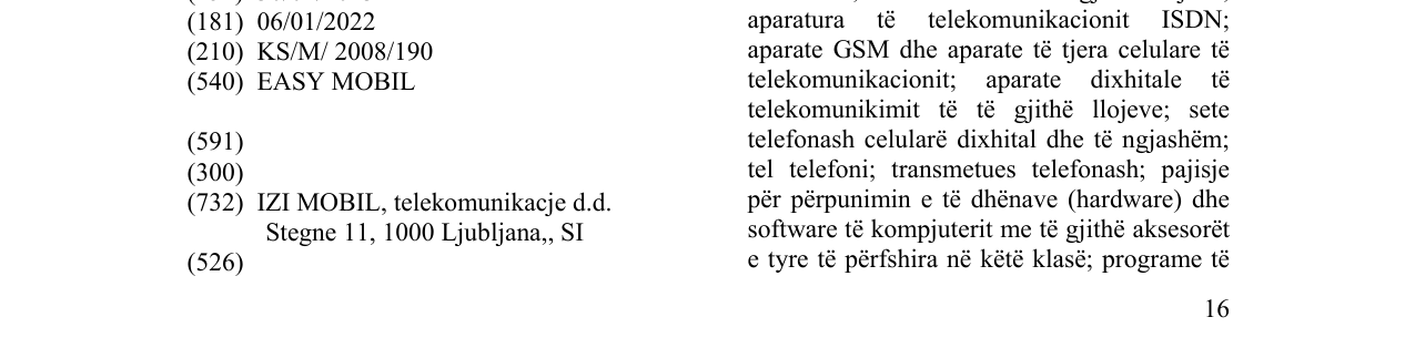 Zëri i markës EASY MOBIL në buletin