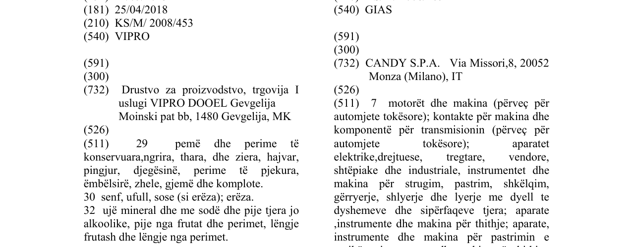 Zëri i markës VIPRO në buletin
