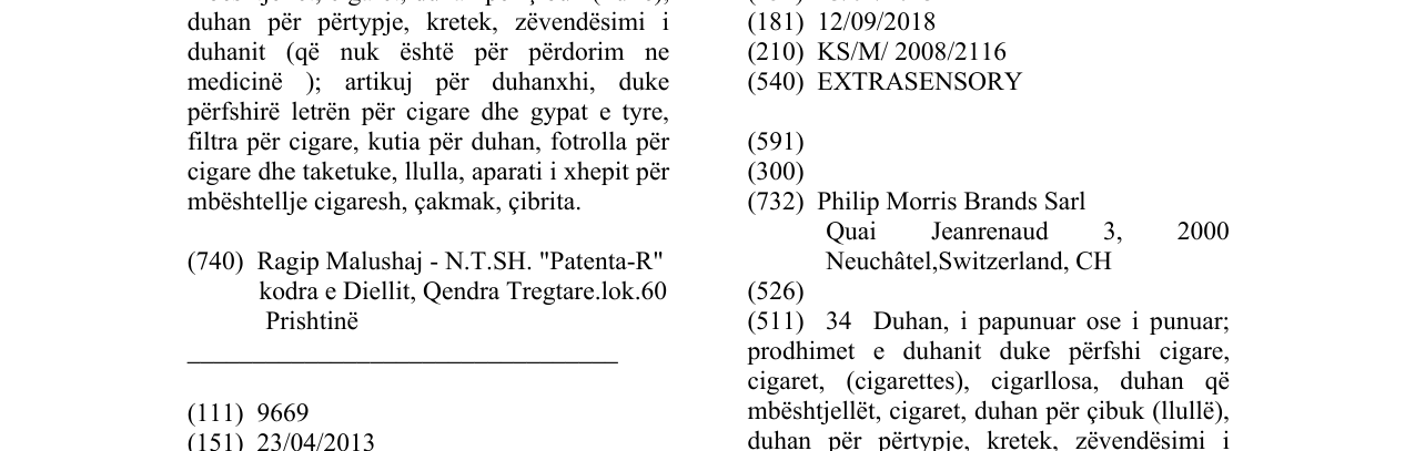 Zëri i markës EXTRASENSORY në buletin