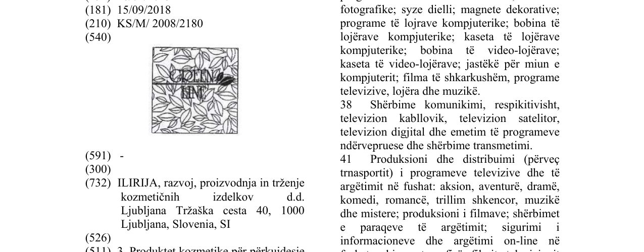 Zëri i markës GREEN LINE në buletin