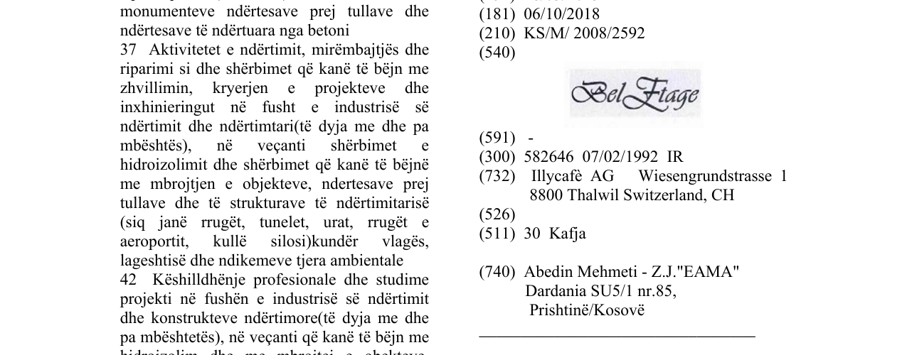 Zëri i markës Bel Etage në buletin