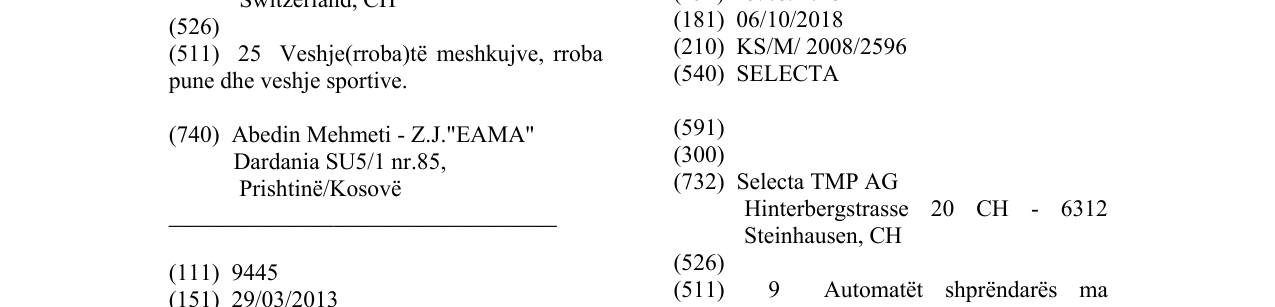 Zëri i markës SELECTA në buletin