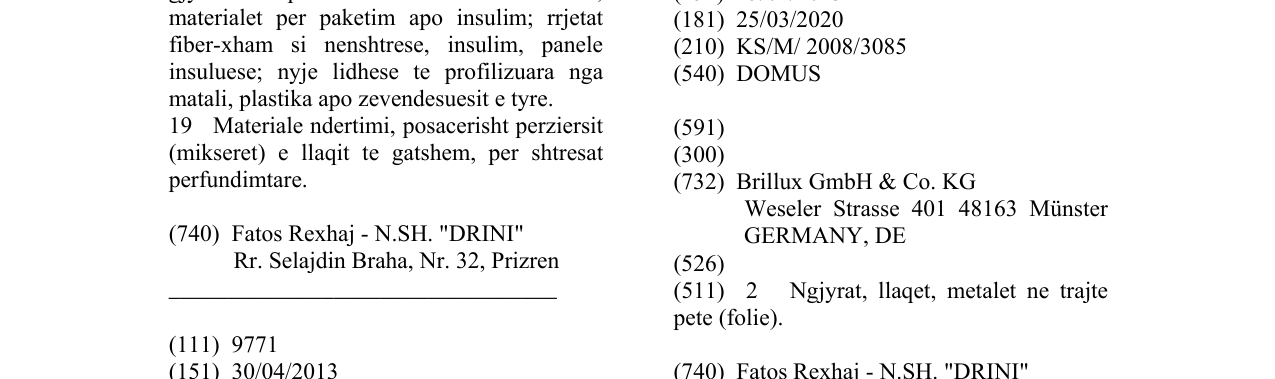 Zëri i markës DOMUS në buletin