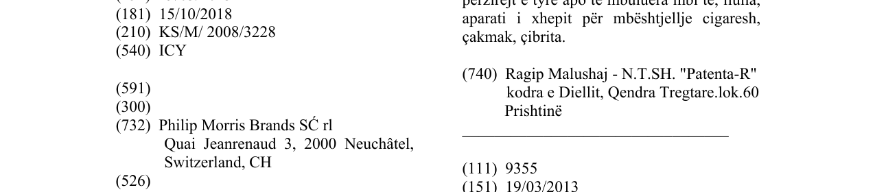 Zëri i markës ICY në buletin