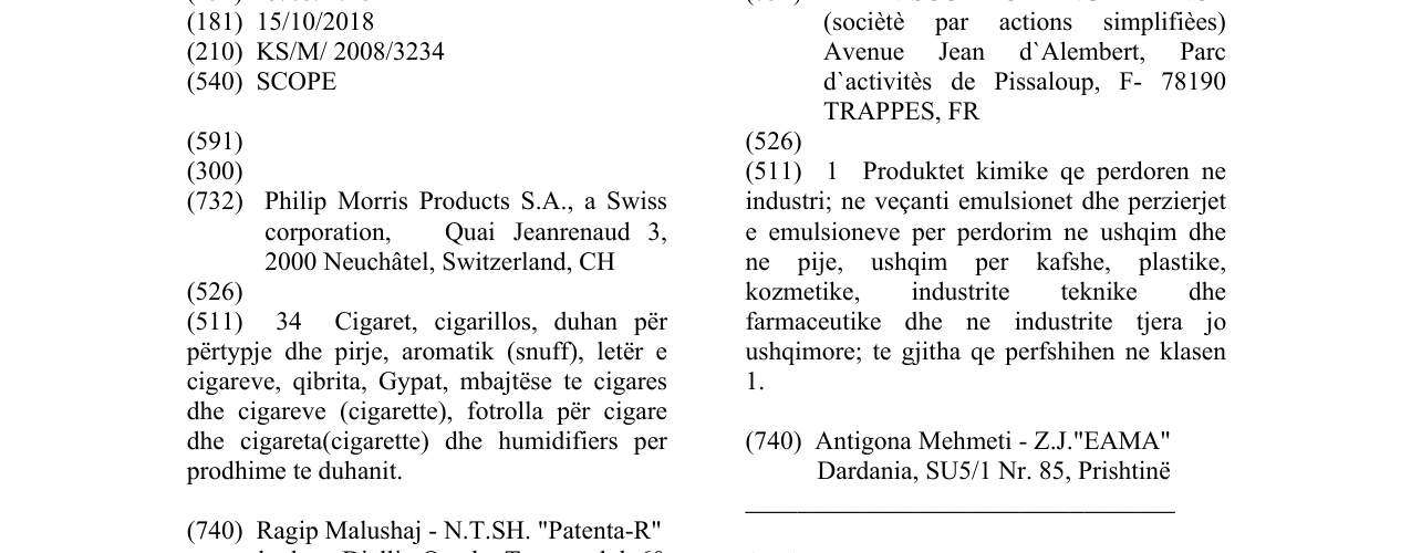 Zëri i markës SCOPE në buletin