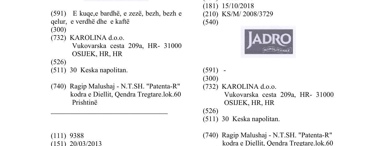 Zëri i markës Markë figurative në buletin