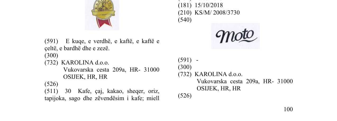 Zëri i markës Markë figurative në buletin