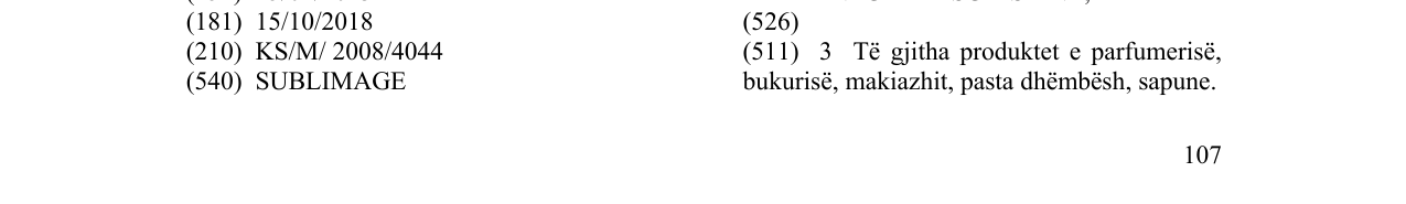 Zëri i markës SUBLIMAGE në buletin