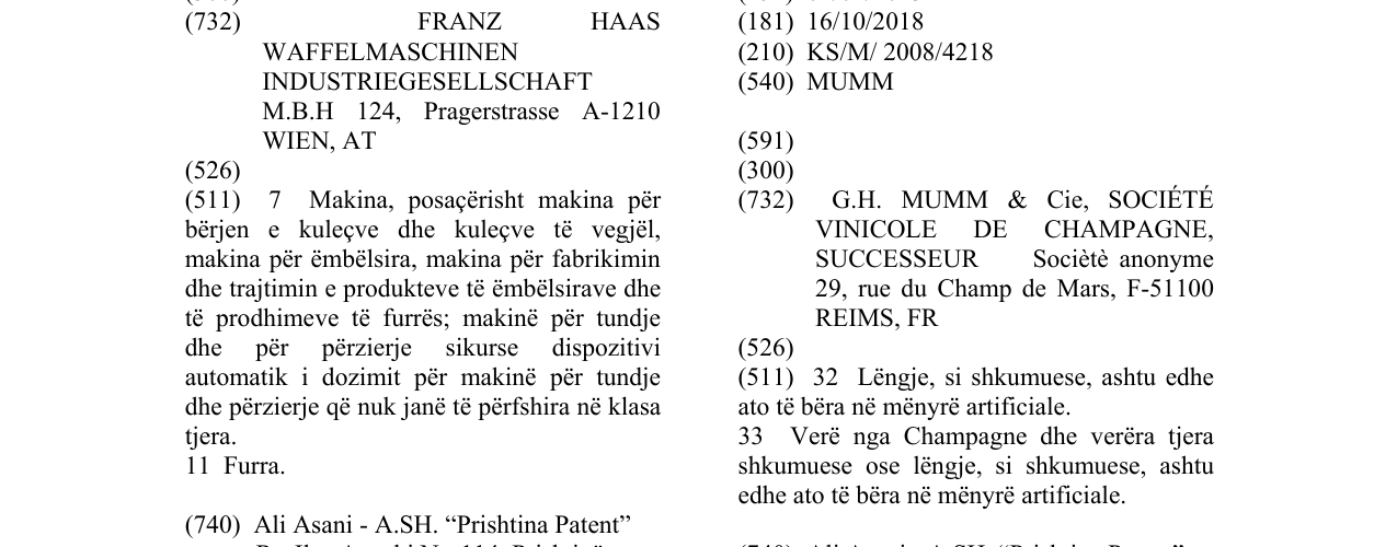 Zëri i markës MUMM në buletin