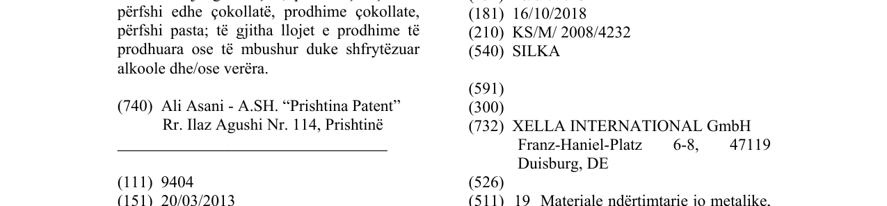 Zëri i markës SILKA në buletin