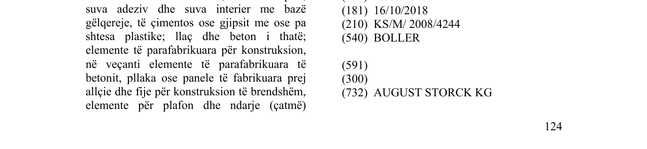 Zëri i markës BOLLER në buletin