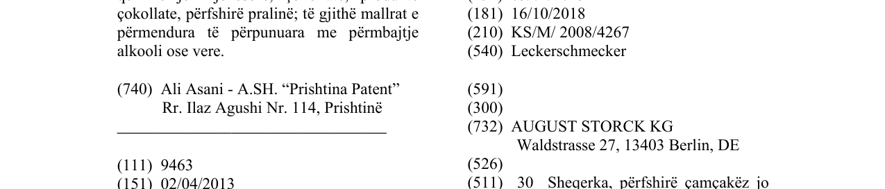 Zëri i markës Leckerschmecker në buletin