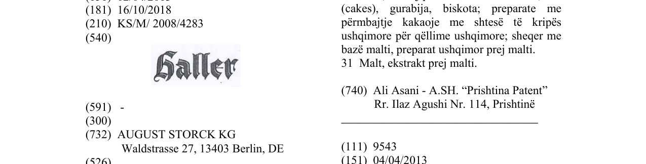 Zëri i markës HALLER në buletin