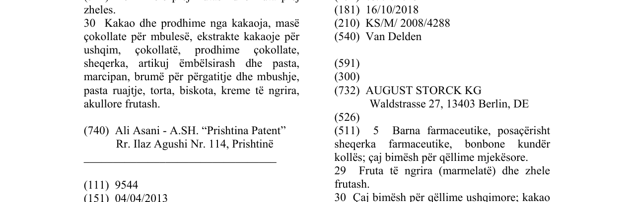 Zëri i markës Van Delden në buletin