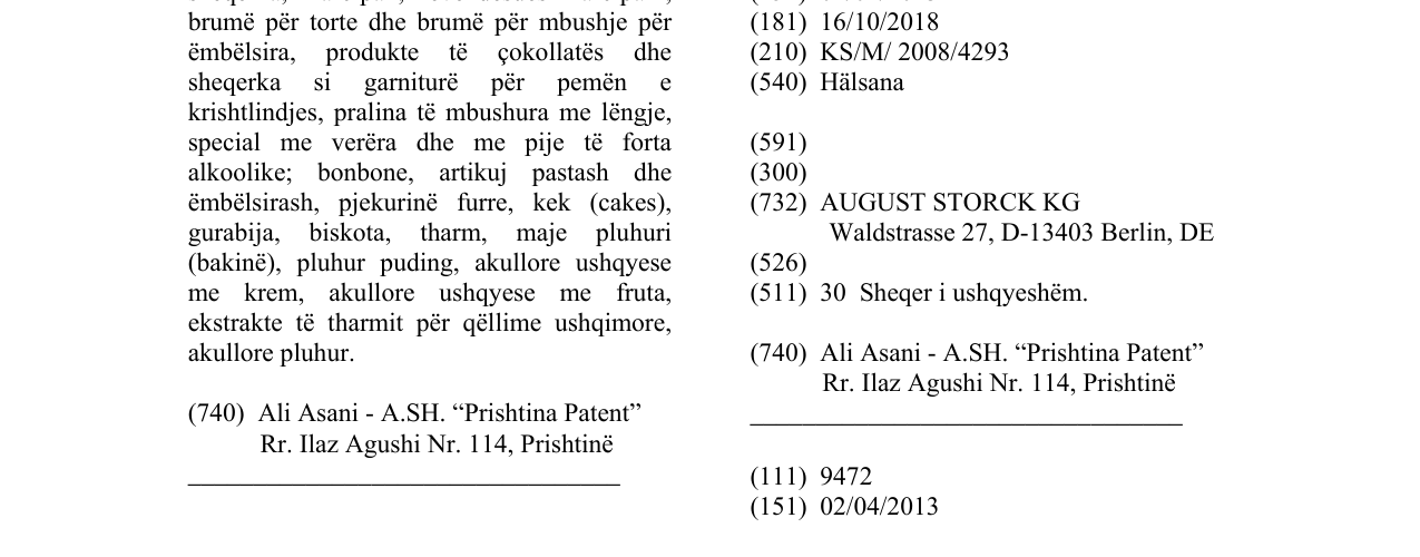 Zëri i markës Hälsana në buletin
