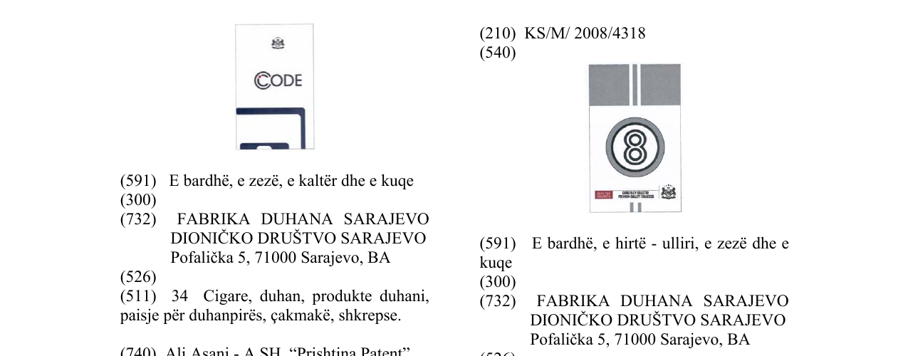 Zëri i markës 8 në buletin