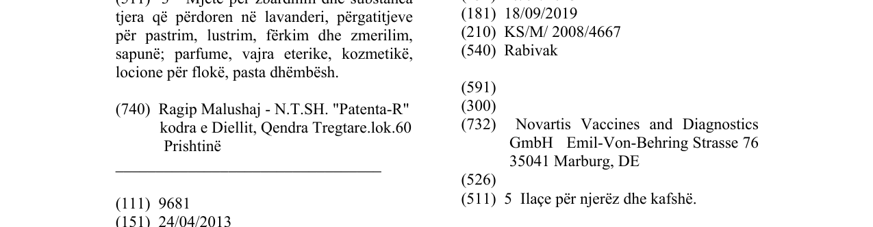 Zëri i markës Rabivak në buletin