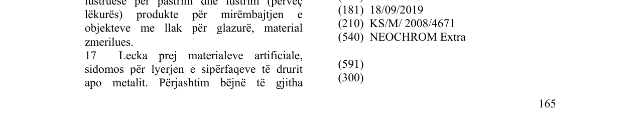 Zëri i markës NEOCHROM Extra në buletin