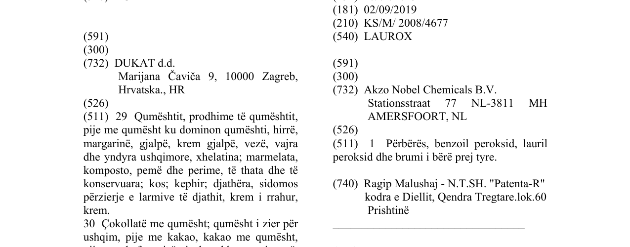 Zëri i markës LAUROX në buletin
