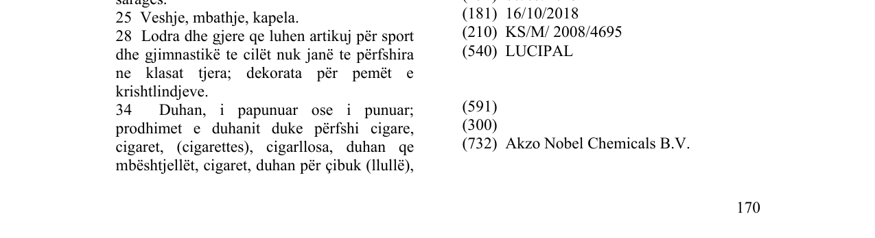 Zëri i markës LUCIPAL në buletin
