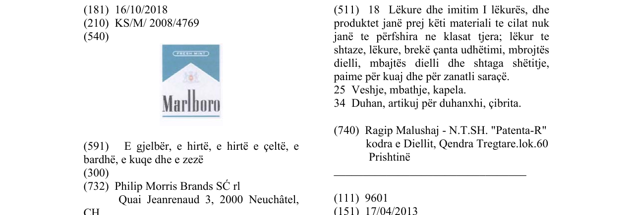 Zëri i markës Marlboro në buletin
