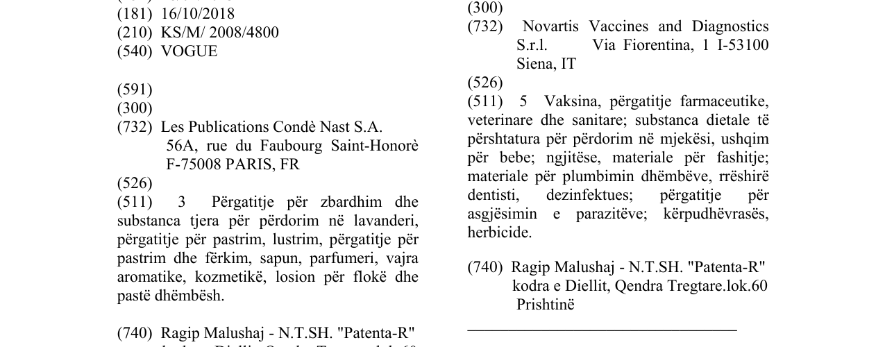 Zëri i markës VOGUE në buletin