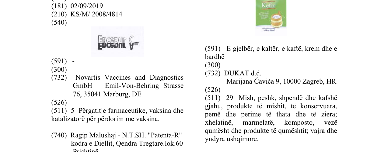 Zëri i markës Encepur C në buletin