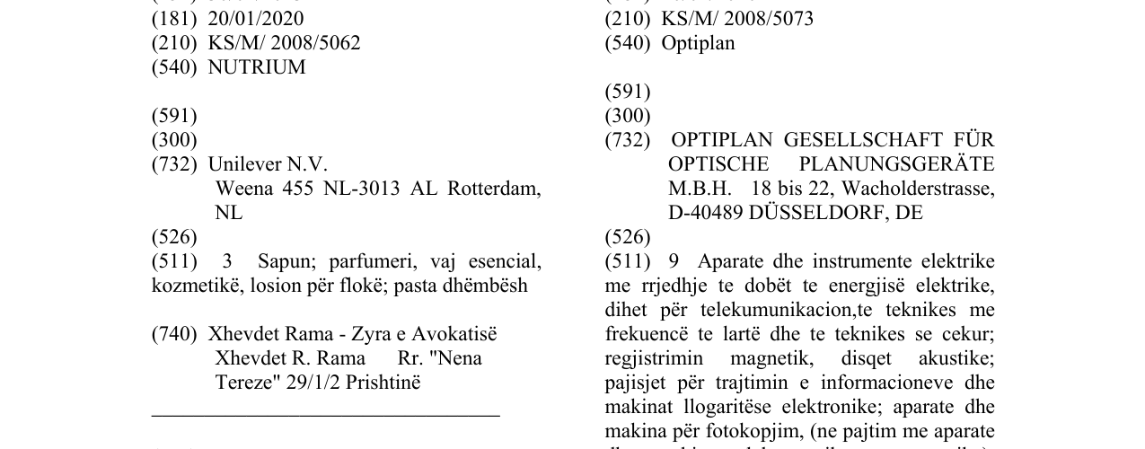 Zëri i markës NUTRIUM në buletin