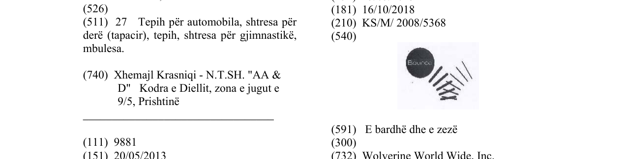 Zëri i markës BOUNCE në buletin