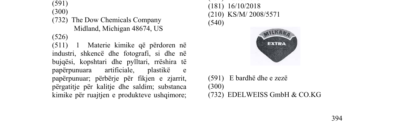 Zëri i markës MILKANA EXTRA në buletin
