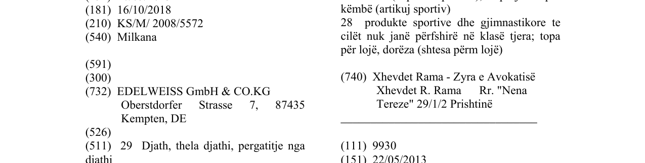 Zëri i markës Milkana në buletin