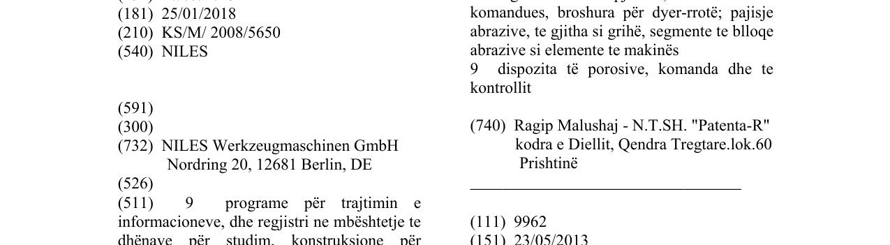 Zëri i markës NILES në buletin