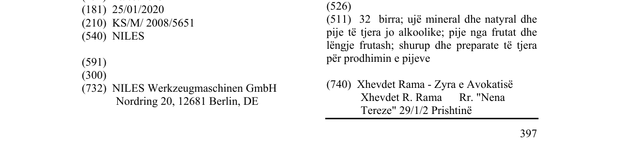 Zëri i markës NILES në buletin