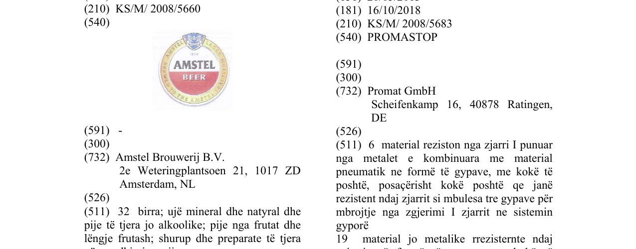 Zëri i markës PROMASTOP në buletin