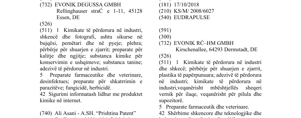 Zëri i markës EUDRAPULSE në buletin
