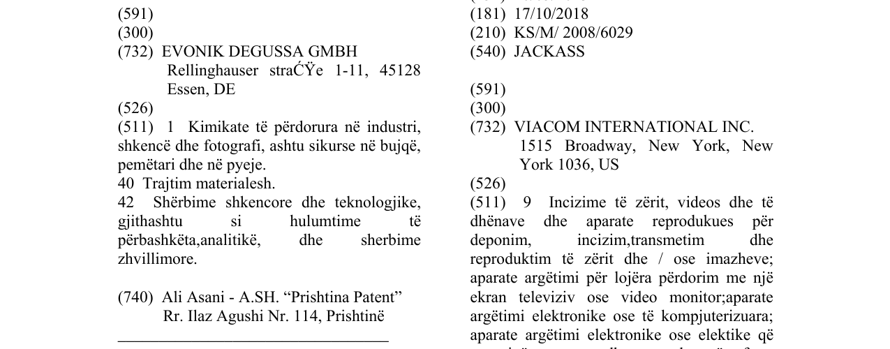 Zëri i markës JACKASS në buletin