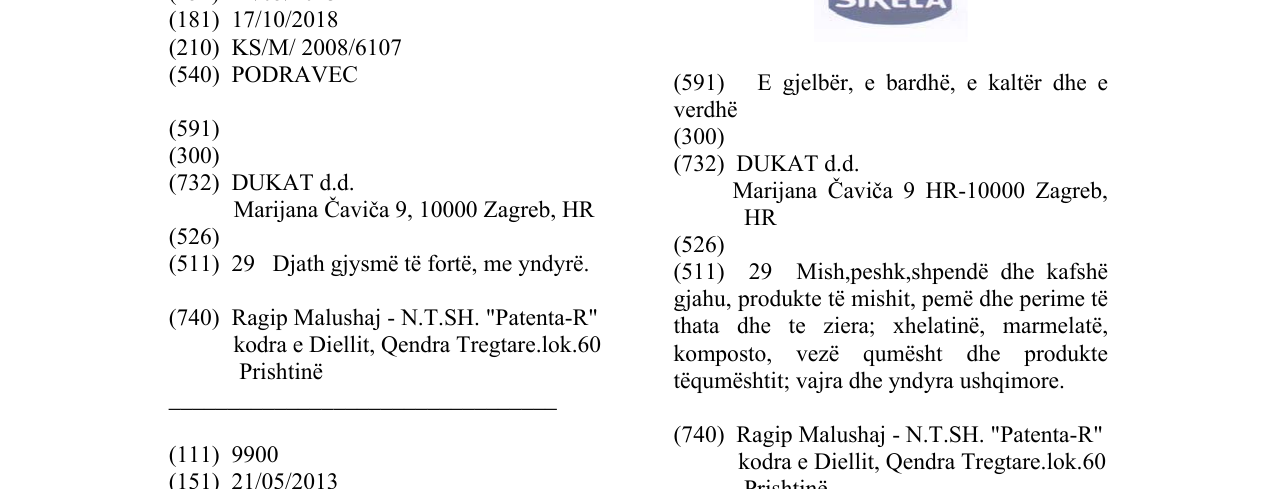 Zëri i markës PODRAVEC në buletin