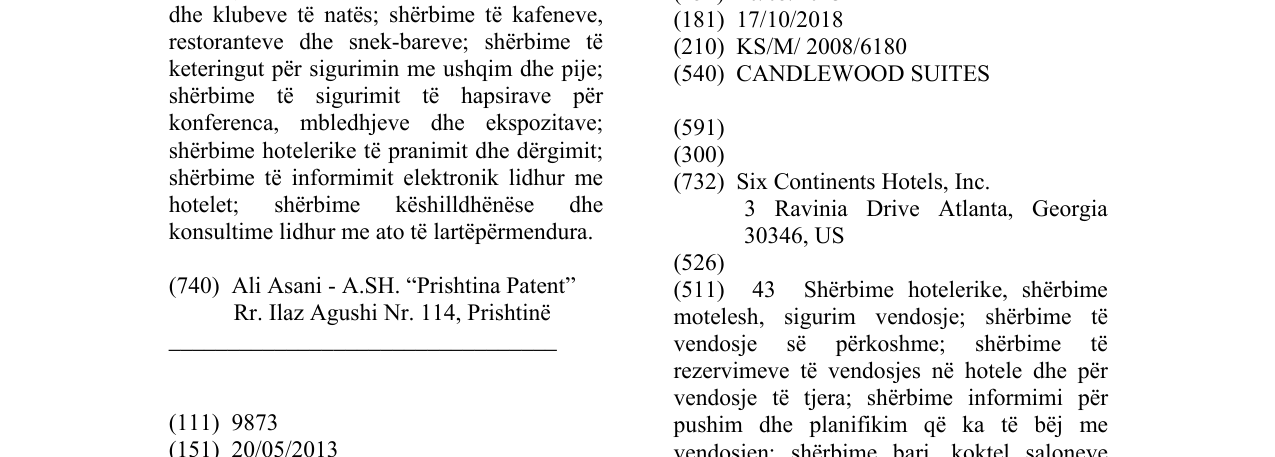 Zëri i markës CANDLEWOOD SUITES në buletin