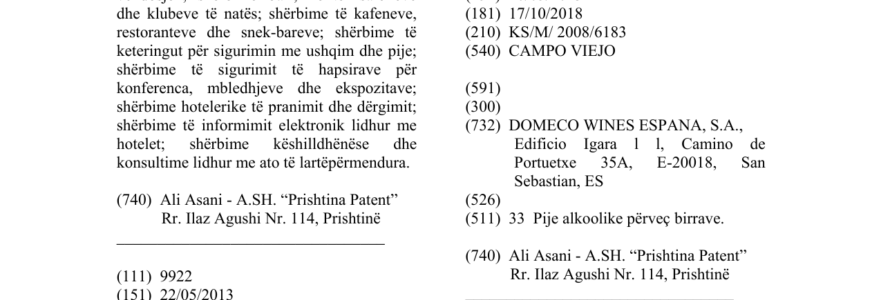 Zëri i markës CAMPO VIEJO në buletin
