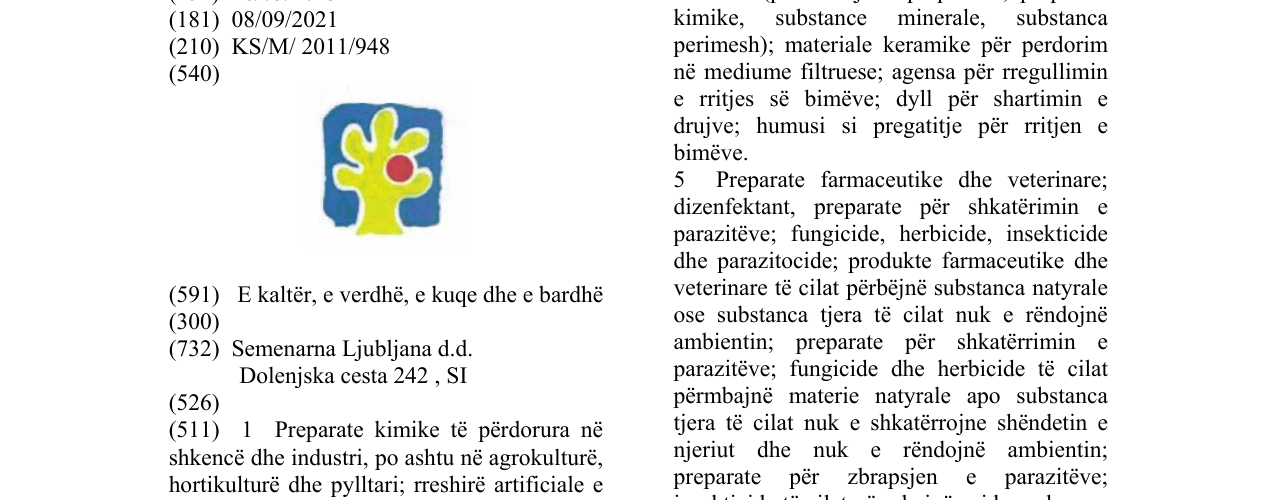 Zëri i markës Markë figurative në buletin
