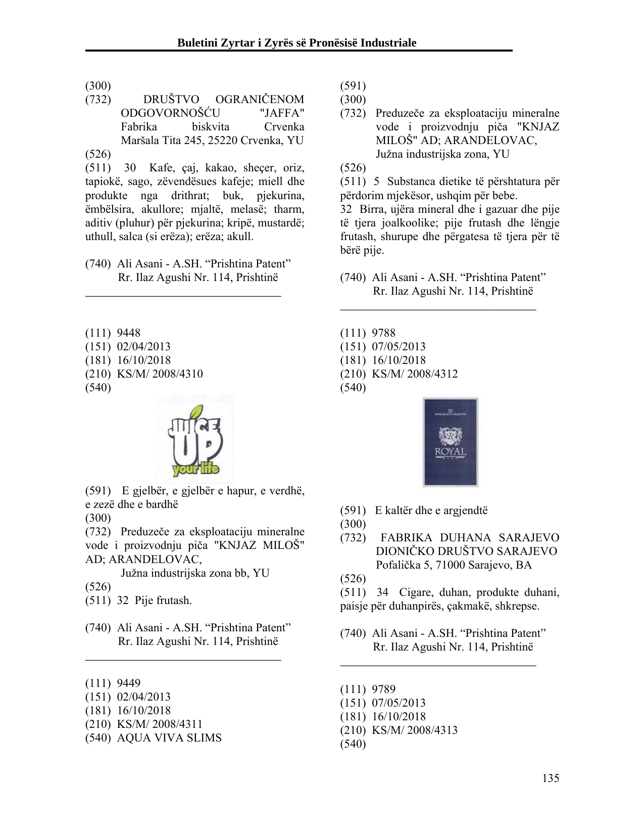 Faqja 135 e buletinit