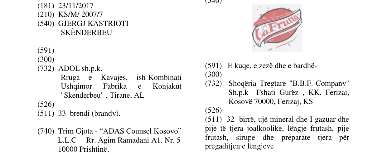 Zëri i markës GJERGJ KASTRIOTI SKËNDERBEU në buletin