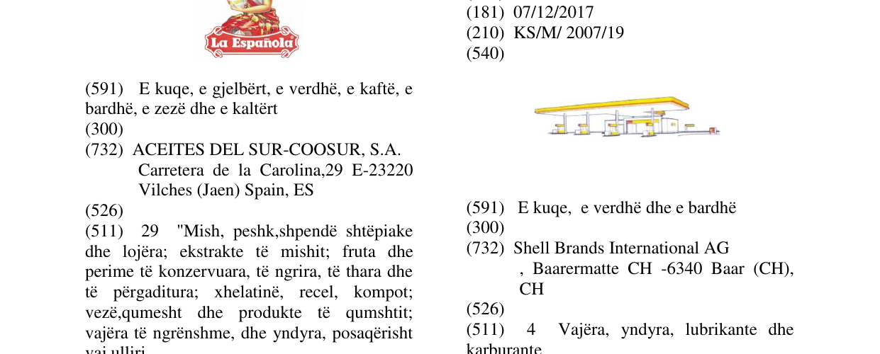 Zëri i markës Shell Brands International në buletin