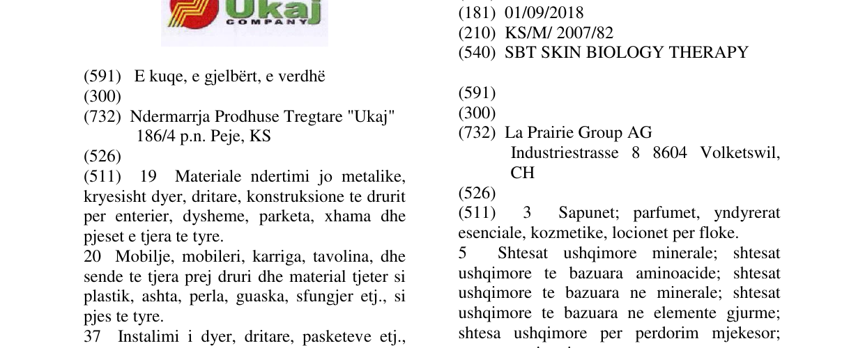Zëri i markës SBT SKIN BIOLOGY THERAPY në buletin