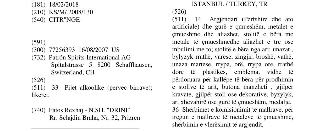 Zëri i markës CITR"NGE në buletin