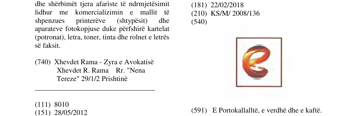 Zëri i markës Markë figurative në buletin
