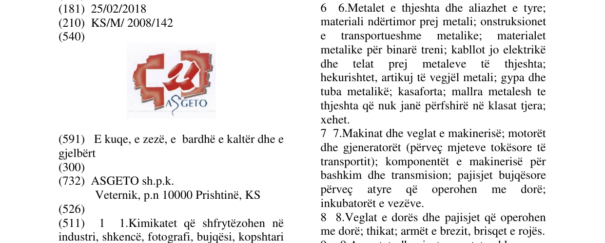 Zëri i markës ASGETO në buletin